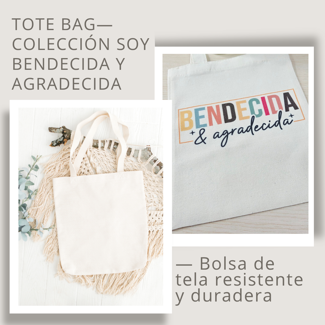 TOTE BAG - AGRADECIDA Y BENDECIDA