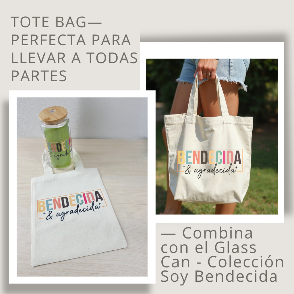 TOTE BAG - AGRADECIDA Y BENDECIDA